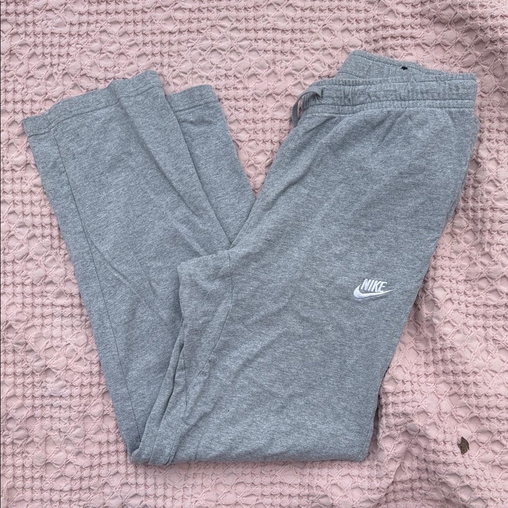 Nike Gray Logo Jogger Sweatpants with White Swoosh